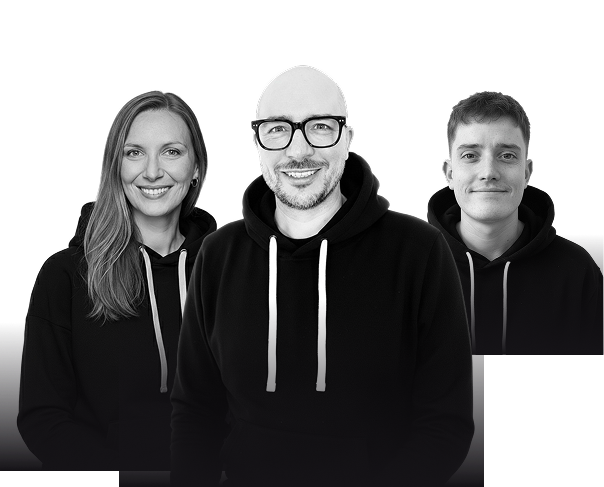 Das Team von sofort sichtbar: Kerstin, Daniel und Noah